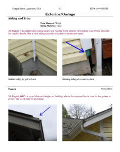 Scribeware photo report page showing exterior details with comments