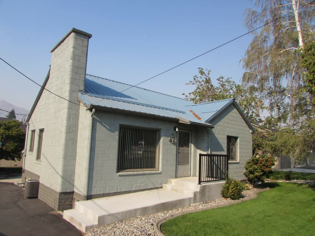 A house made of concrete bricks